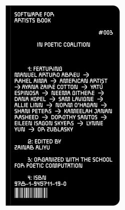 Software for Artists Book #003: In Poetic Coalition